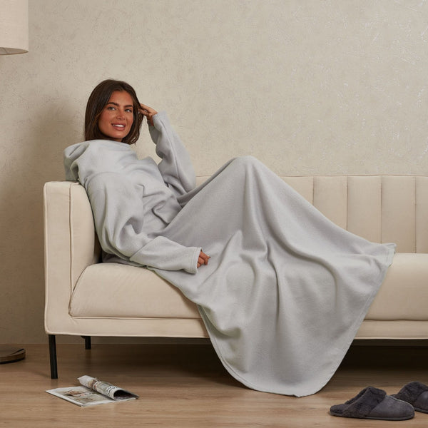 Fleece Wearable Blanket with Sleeves
